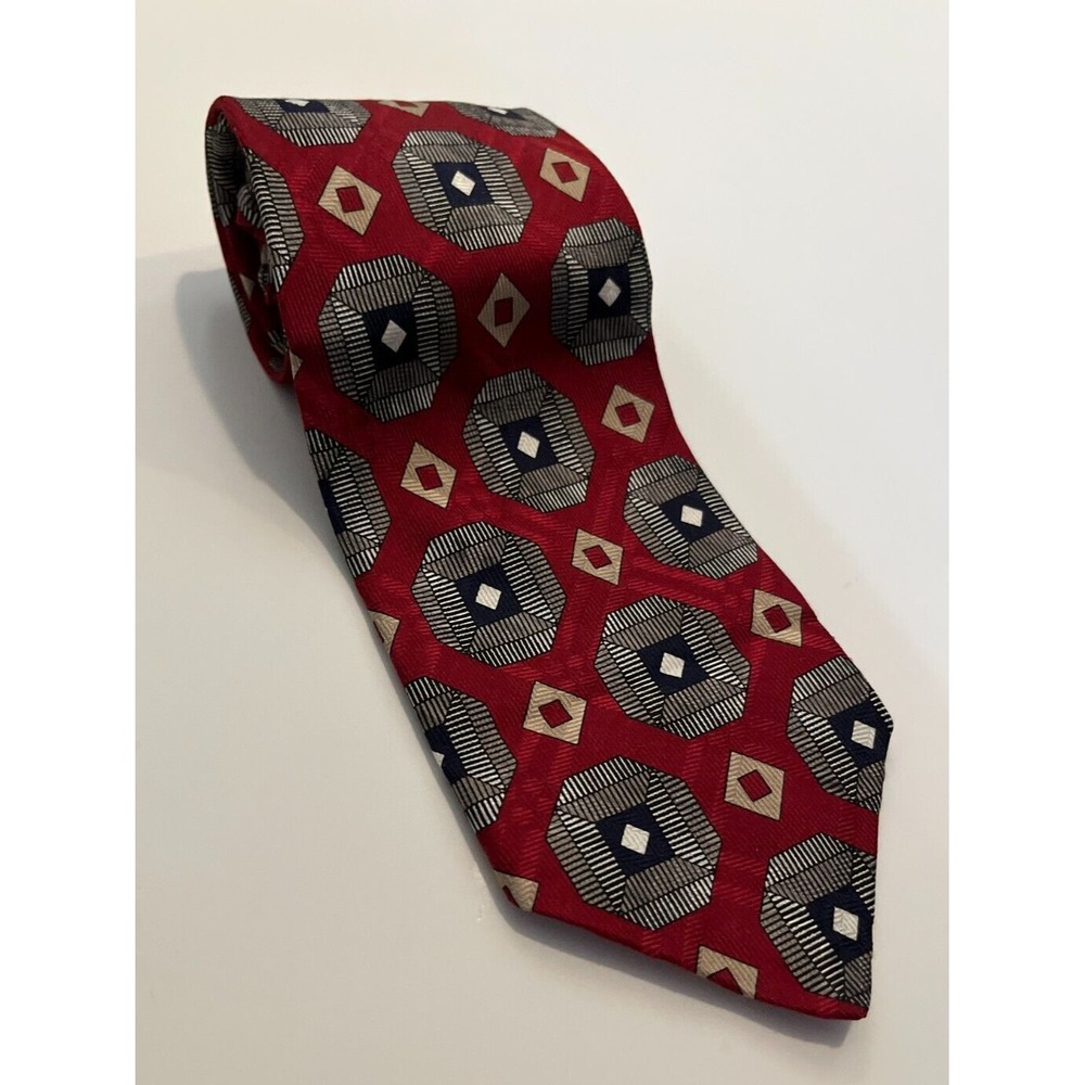 Robert Talbott Neck Tie Best of Class Geometric Mens Silk The Claymore‎ Shop Red